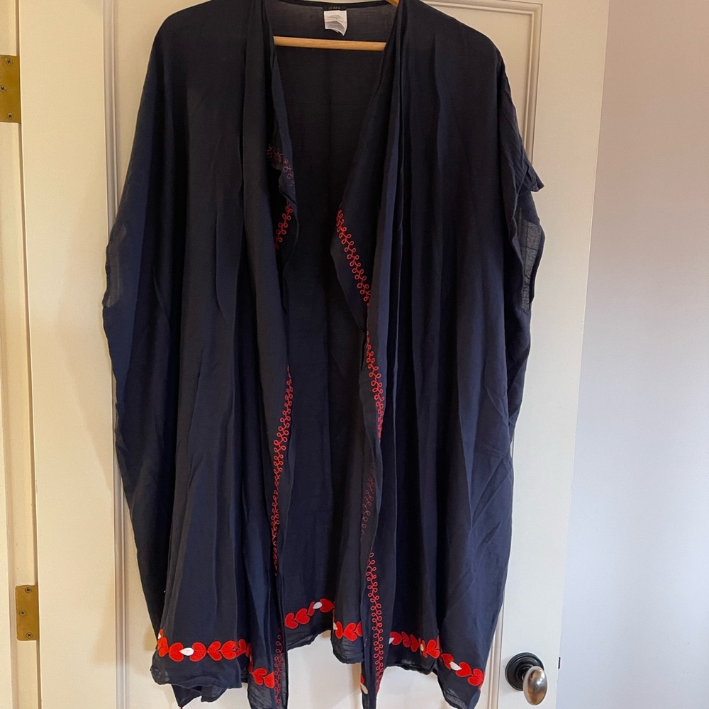J Crew Embroidered Cotton Beach Swim Cover up M / L
